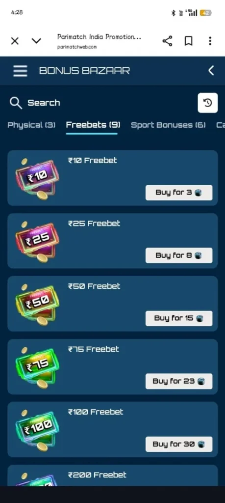 Parimatch Bonuses & promotions