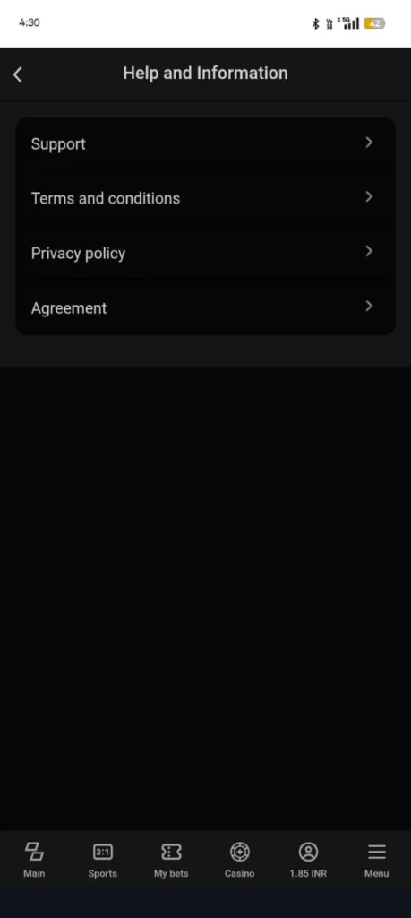 Parimatch Support System