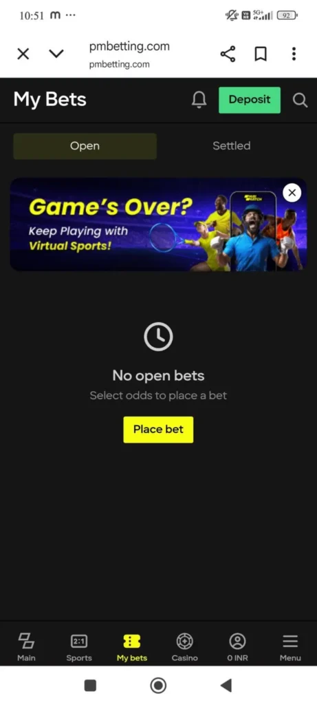 Parimatch Bet History