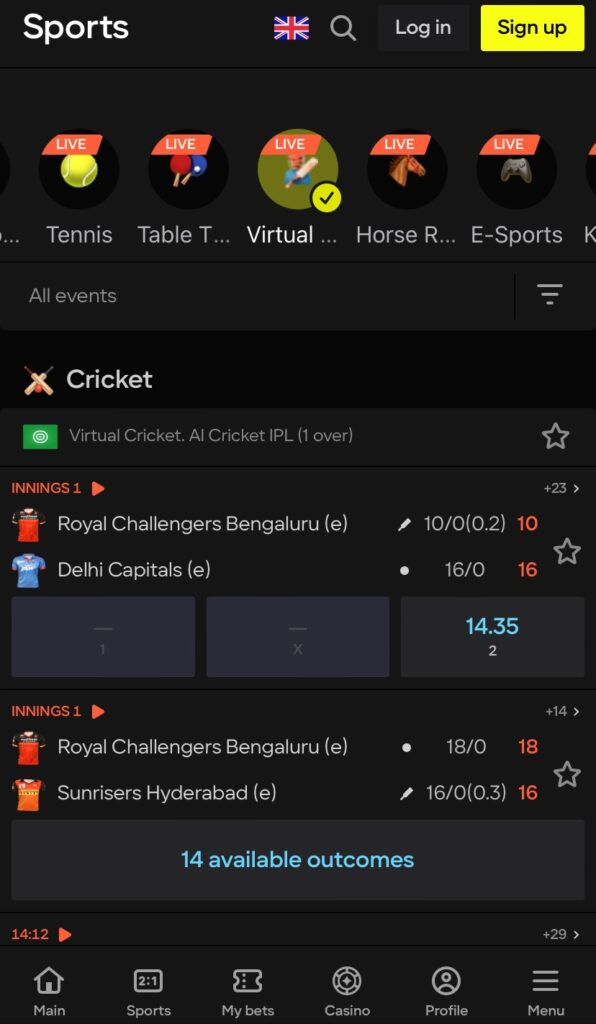 Virtual Sports Betting Parimatch 