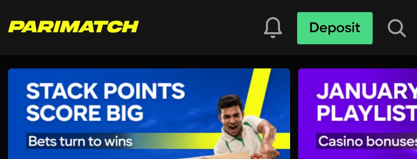 Deposit at Parimatch 