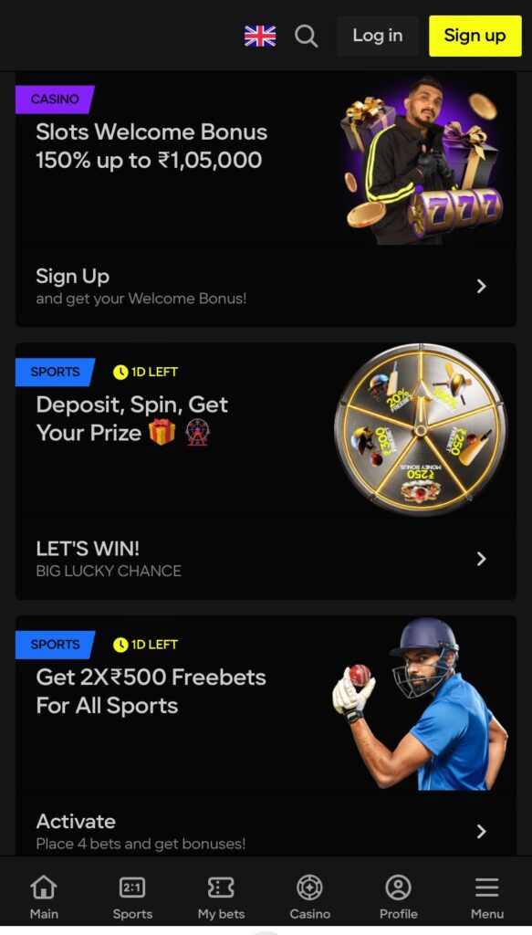 Parimatch Welcome Bonuses