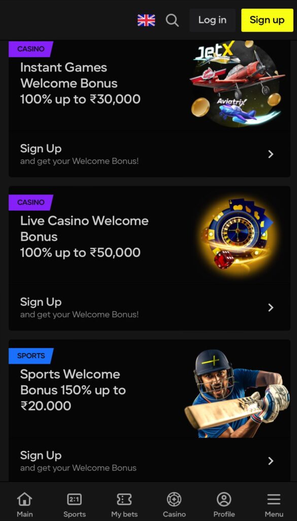 Parimatch Welcome Bonuses 