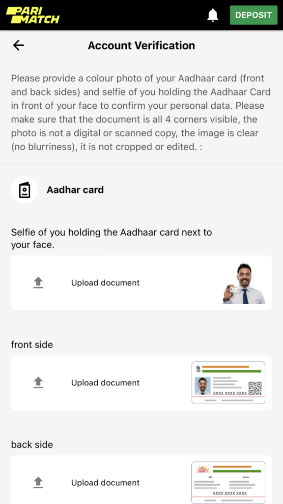 Parimatch Verification