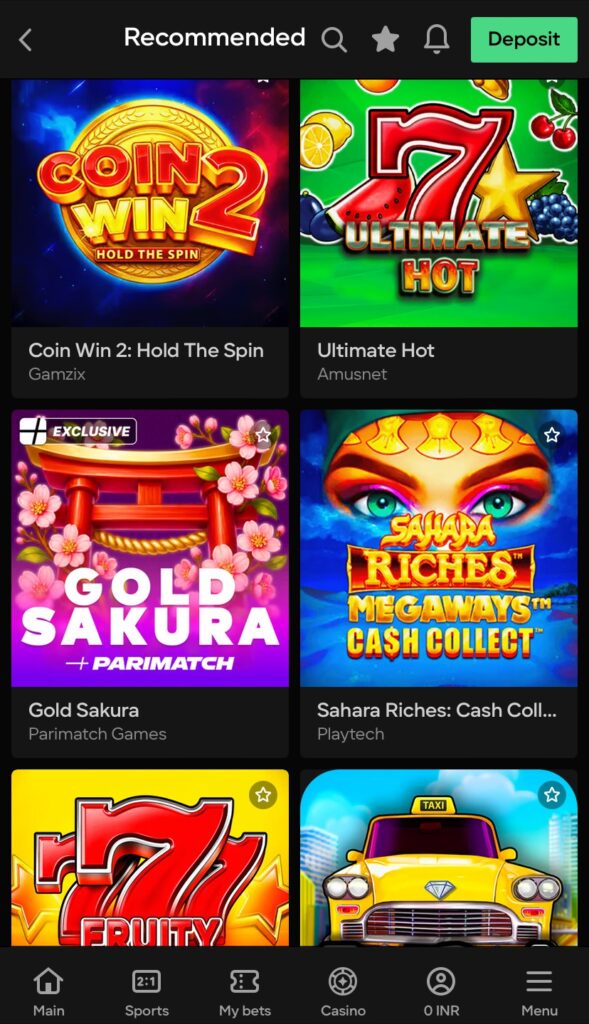 Recommended Slots At Parimatch 