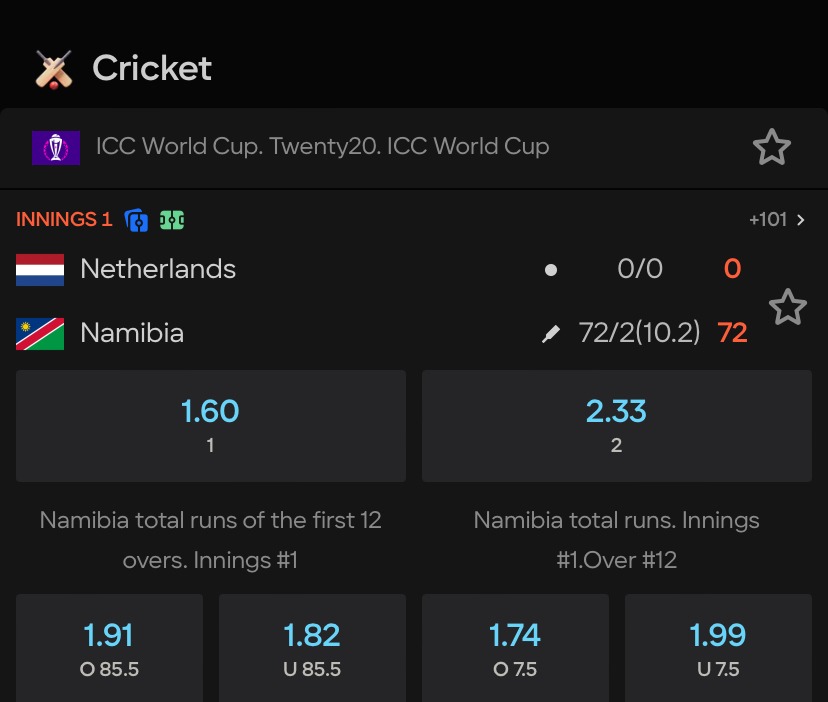 ICC World Cup Parimatch betting