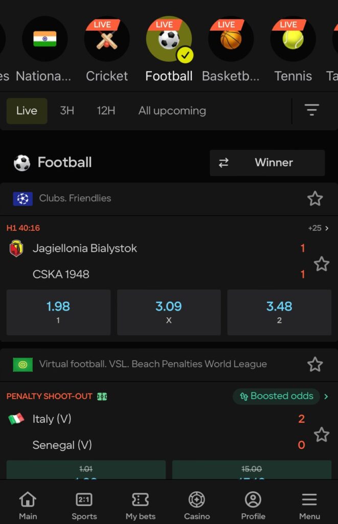 Parimatch Football Betting 