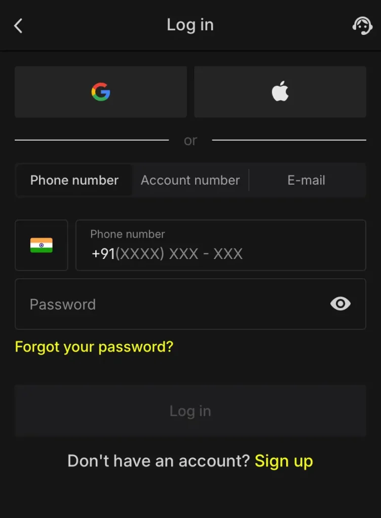 Login Parimatch