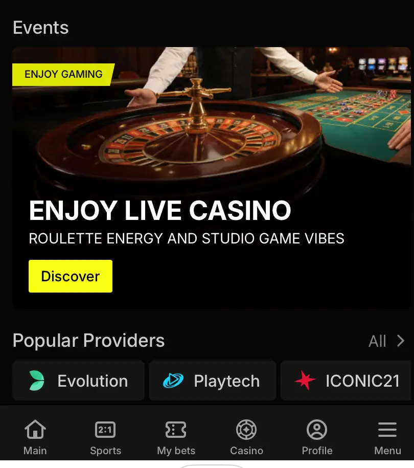 Parimatch Live Casino