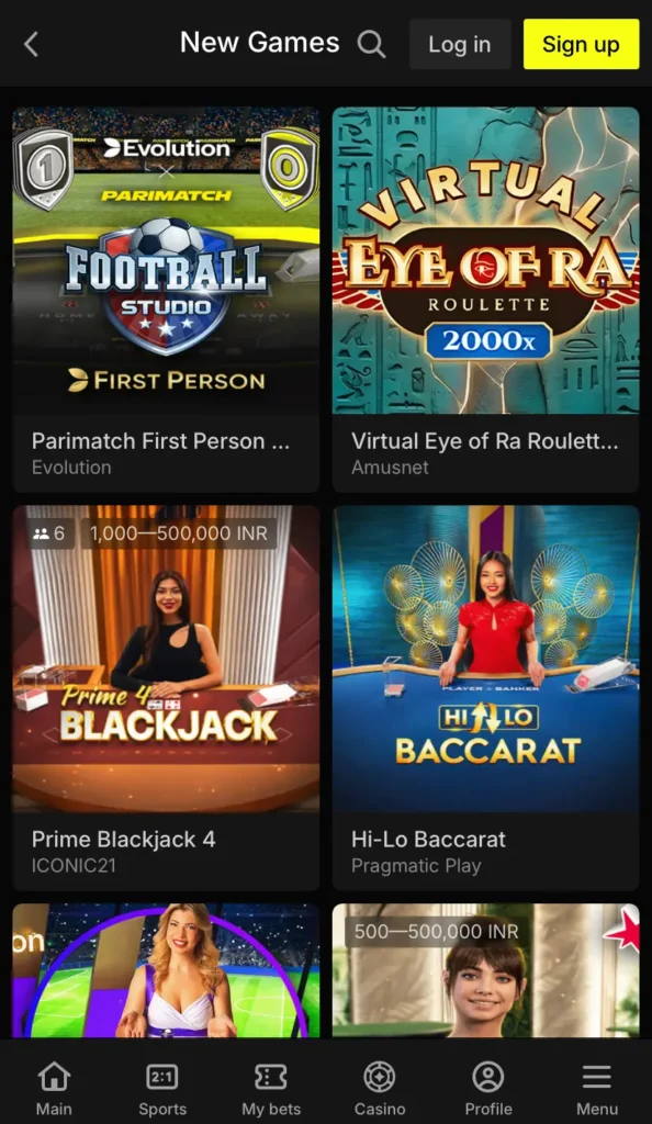 New Games Parimatch