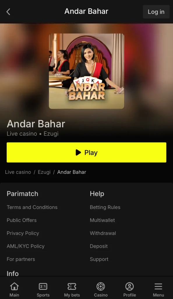 Play Live Andar Bahar